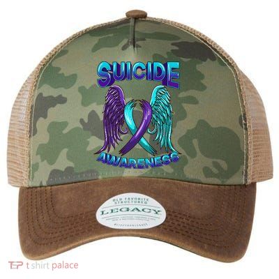 Suicide Awareness Wings And Ribbon Suicide Prevention Legacy Tie Dye Trucker Hat