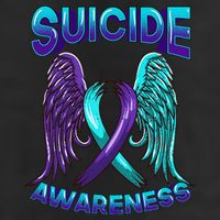 Suicide Awareness Wings And Ribbon Suicide Prevention 7 Panel Mesh Trucker Snapback Hat