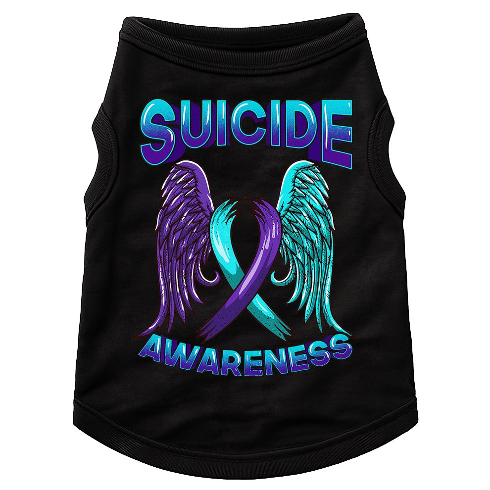 Suicide Awareness Wings And Ribbon Suicide Prevention Doggie Tank