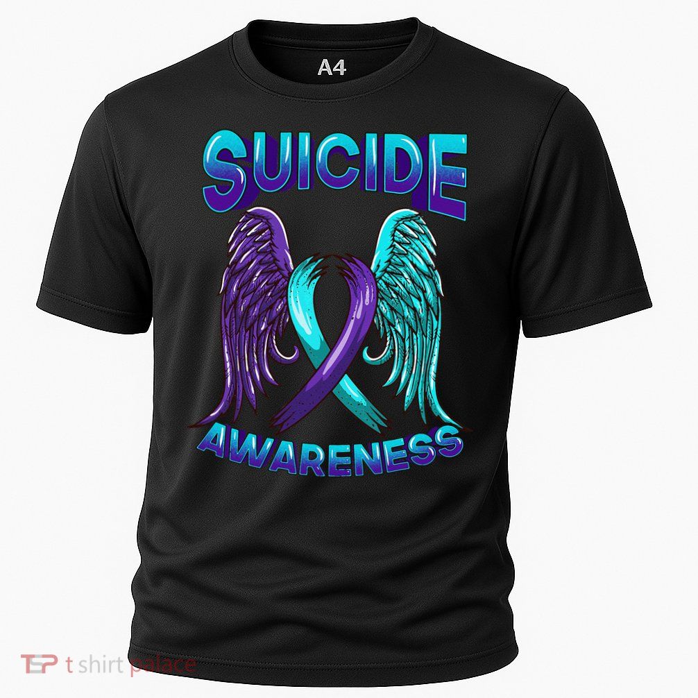 Suicide Awareness Wings And Ribbon Suicide Prevention Performance Shirt