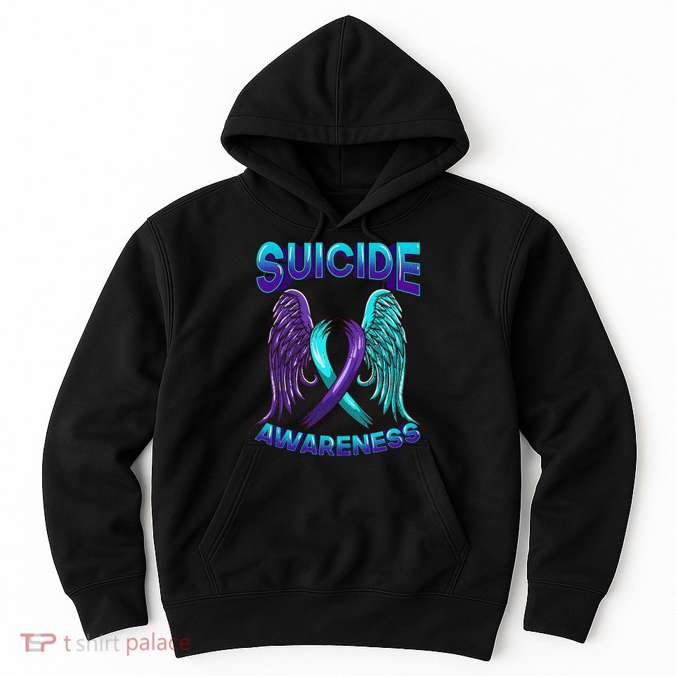 Suicide Awareness Wings And Ribbon Suicide Prevention Hoodie