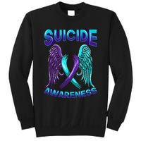 Suicide Awareness Wings And Ribbon Suicide Prevention Sweatshirt