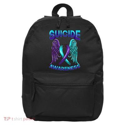 Suicide Awareness Wings And Ribbon Suicide Prevention 16 in Basic Backpack
