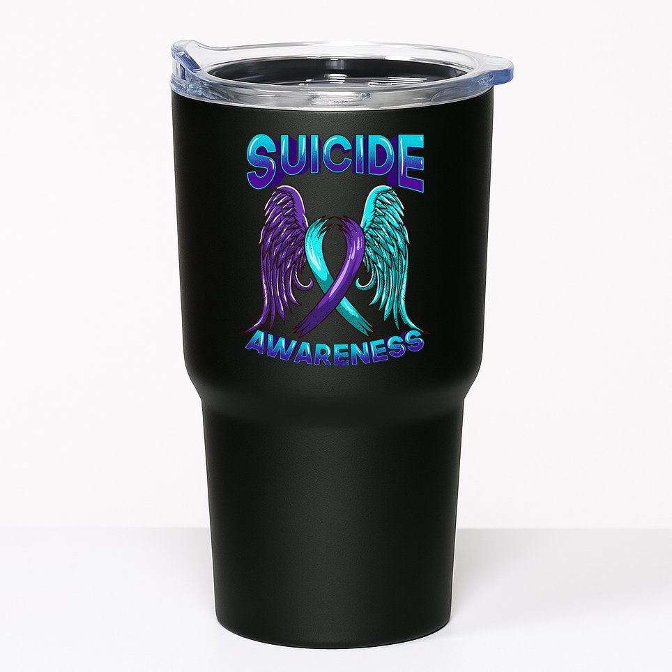 Suicide Awareness Wings And Ribbon Suicide Prevention Tumbler
