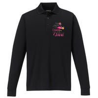 Stop Asking Why I'm Crazy Flamingo Stupid Pink Funny Wo Performance Long Sleeve Polo