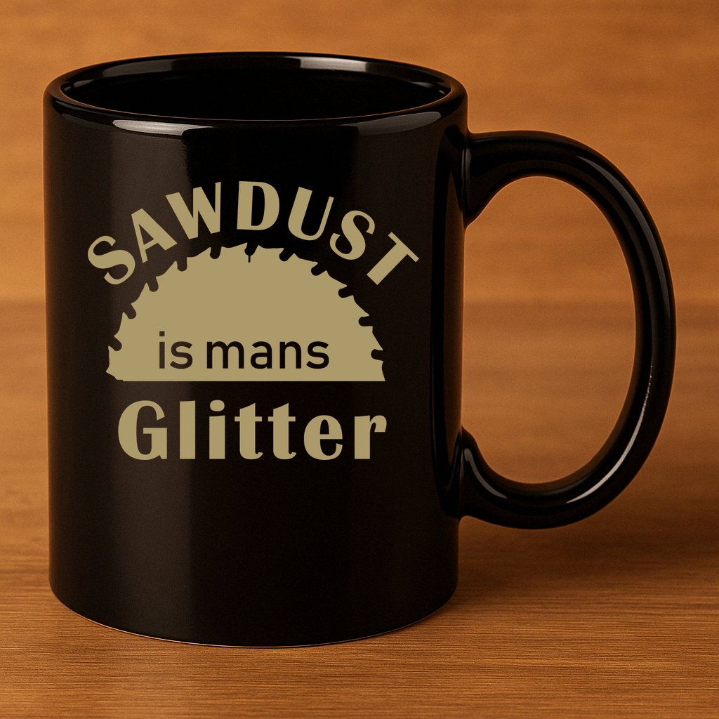 Sawdust Is Man Glitter 11oz C Handle Ceramic Mug