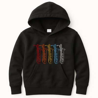 Saxophone Colors Kids Hoodie