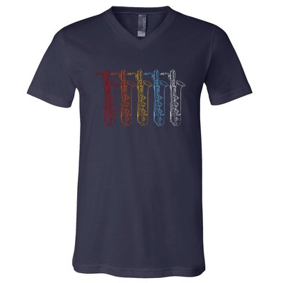 Saxophone Colors V-Neck T-Shirt