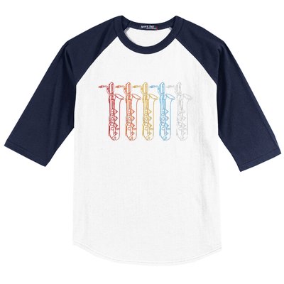 Saxophone Colors Baseball Sleeve Shirt