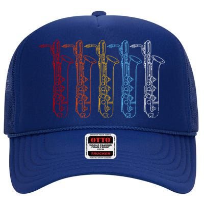 Saxophone Colors High Crown Mesh Back Trucker Hat