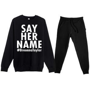 Say Her Name #Breonna Taylor BLM Premium Crewneck Sweatsuit Set