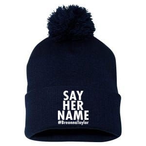 Say Her Name #Breonna Taylor BLM Pom Pom 12in Knit Beanie