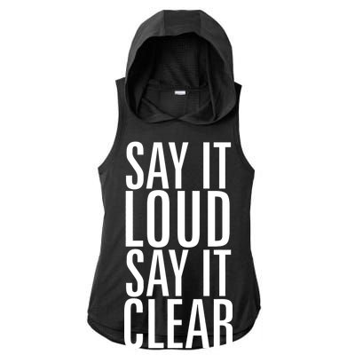 Say It Loud - Say It Clear - Resist Ladies PosiCharge Tri-Blend Wicking Draft Hoodie Tank