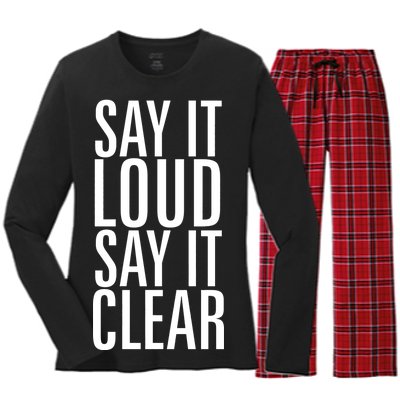 Say It Loud - Say It Clear - Resist Women's Long Sleeve Flannel Pajama Set 