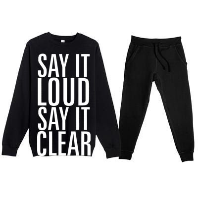 Say It Loud - Say It Clear - Resist Premium Crewneck Sweatsuit Set