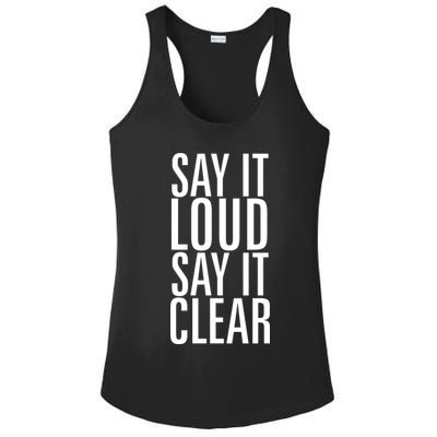 Say It Loud - Say It Clear - Resist Ladies PosiCharge Competitor Racerback Tank