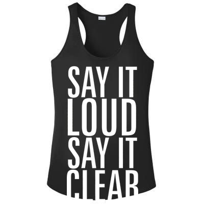 Say It Loud - Say It Clear - Resist Ladies PosiCharge Competitor Racerback Tank