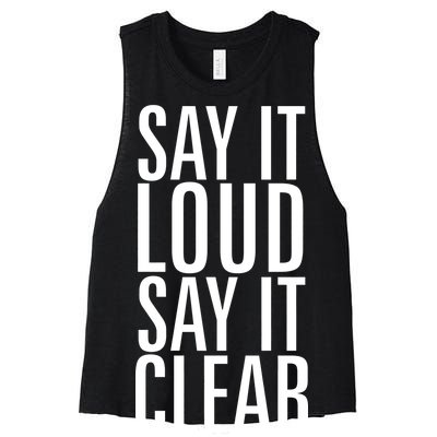 Say It Loud - Say It Clear - Resist Women's Racerback Cropped Tank