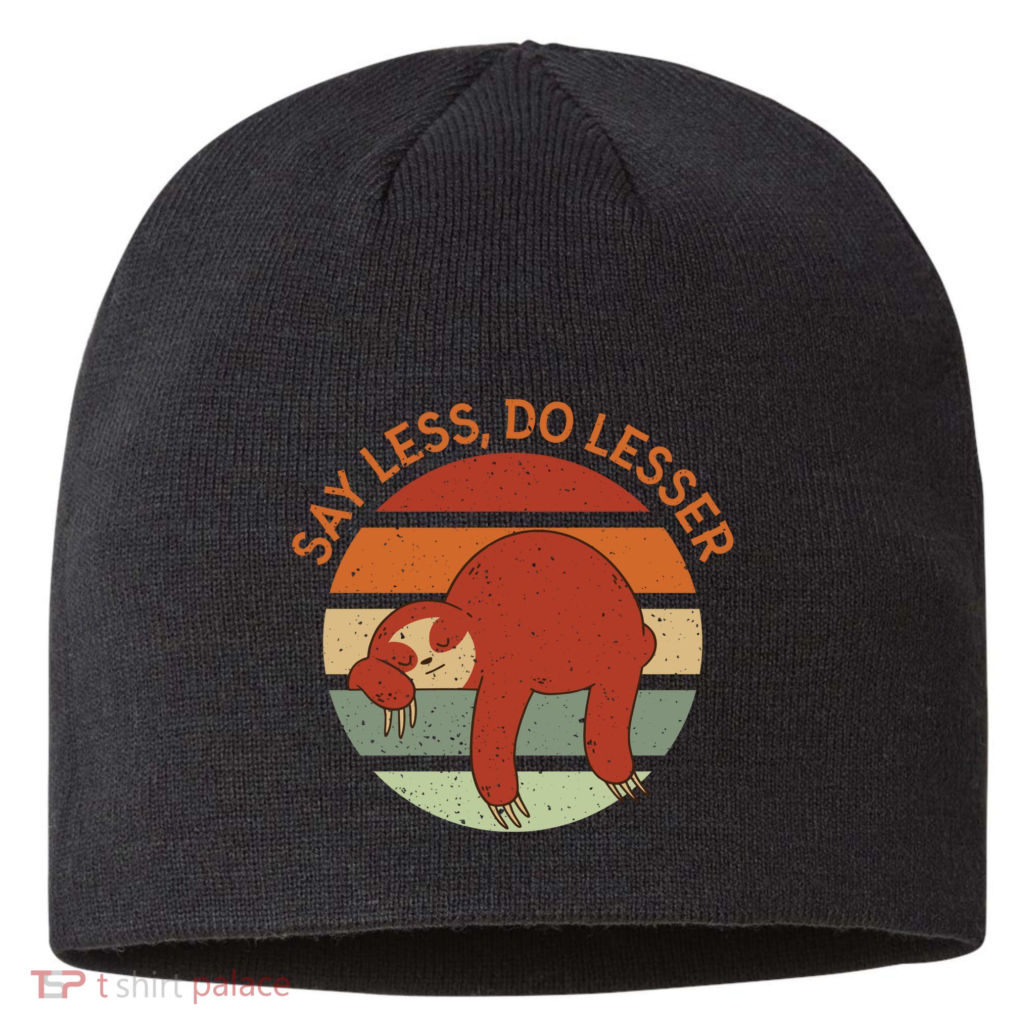 Say Less Do Lesser Sloth Retro Sustainable Beanie