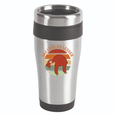 Say Less Do Lesser Sloth Retro 16oz Travel Tumbler