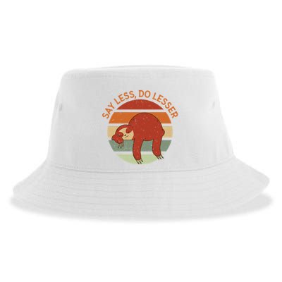 Say Less Do Lesser Sloth Retro Sustainable Bucket Hat