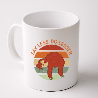 Say Less Do Lesser Sloth Retro Mug