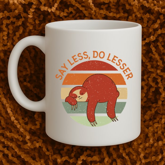 Say Less Do Lesser Sloth Retro Mug