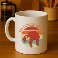 Say Less Do Lesser Sloth Retro Mug
