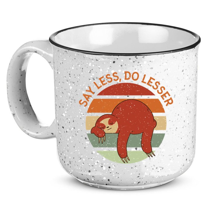 Say Less Do Lesser Sloth Retro 15oz Campfire Ceramic Mug