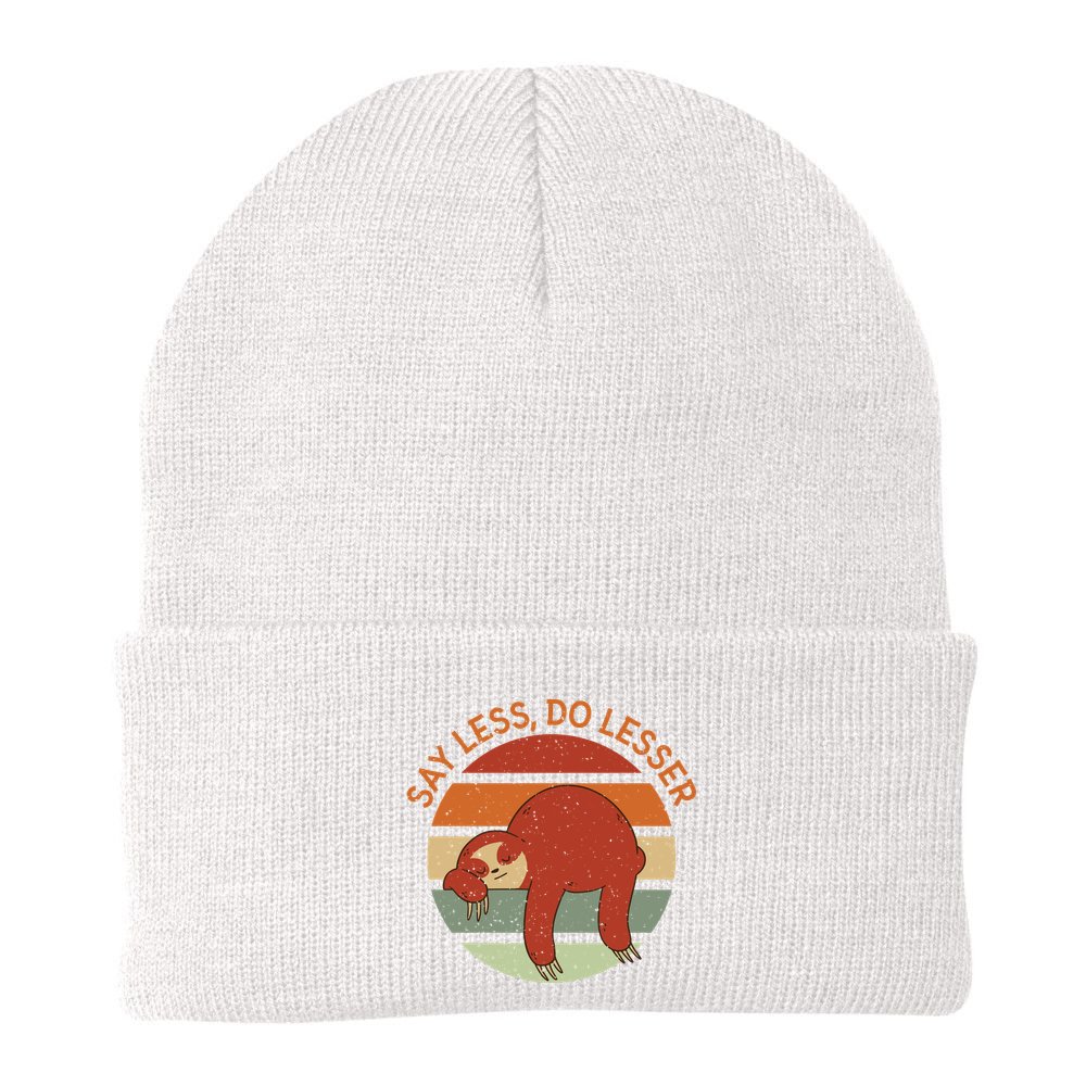 Say Less Do Lesser Sloth Retro Beanie