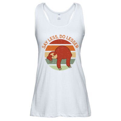 Say Less Do Lesser Sloth Retro Ladies Essential Flowy Tank