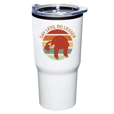 Say Less Do Lesser Sloth Retro Tumbler