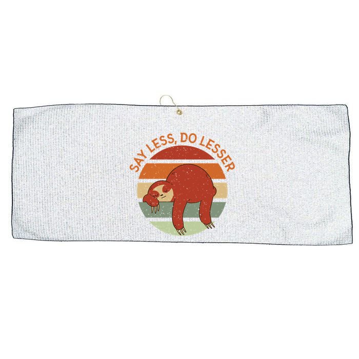 Say Less Do Lesser Sloth Retro Large Microfiber Waffle Golf Towel