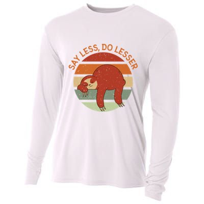 Say Less Do Lesser Sloth Retro Cooling Performance Long Sleeve Crew