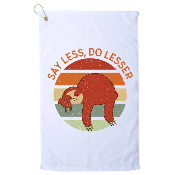 Say Less Do Lesser Sloth Retro Golf Towel