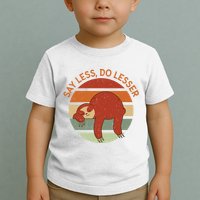 Say Less Do Lesser Sloth Retro Toddler T-Shirt