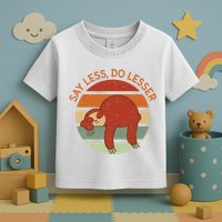 Say Less Do Lesser Sloth Retro Toddler T-Shirt