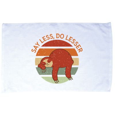 Say Less Do Lesser Sloth Retro Microfiber Hand Towel
