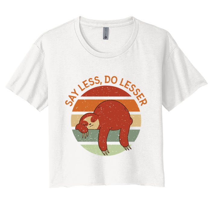 Say Less Do Lesser Sloth Retro Crop Top