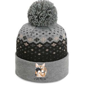 Say Meow Cute Cat Picture The Baniff Cuffed Pom Beanie