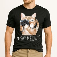 Say Meow Cute Cat Picture Cooling Performance Crew T-Shirt