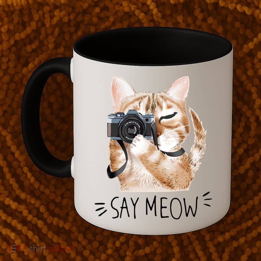 Say Meow Cute Cat Picture Mug