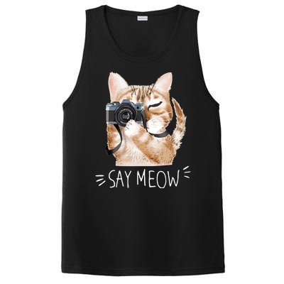 Say Meow Cute Cat Picture PosiCharge Competitor Tank