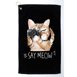 Say Meow Cute Cat Picture Platinum Collection Golf Towel