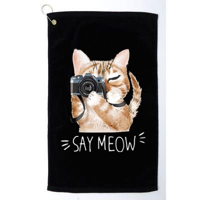 Say Meow Cute Cat Picture Platinum Collection Golf Towel