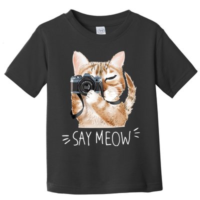 Say Meow Cute Cat Picture Toddler T-Shirt