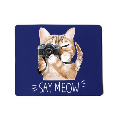 Say Meow Cute Cat Picture Mousepad