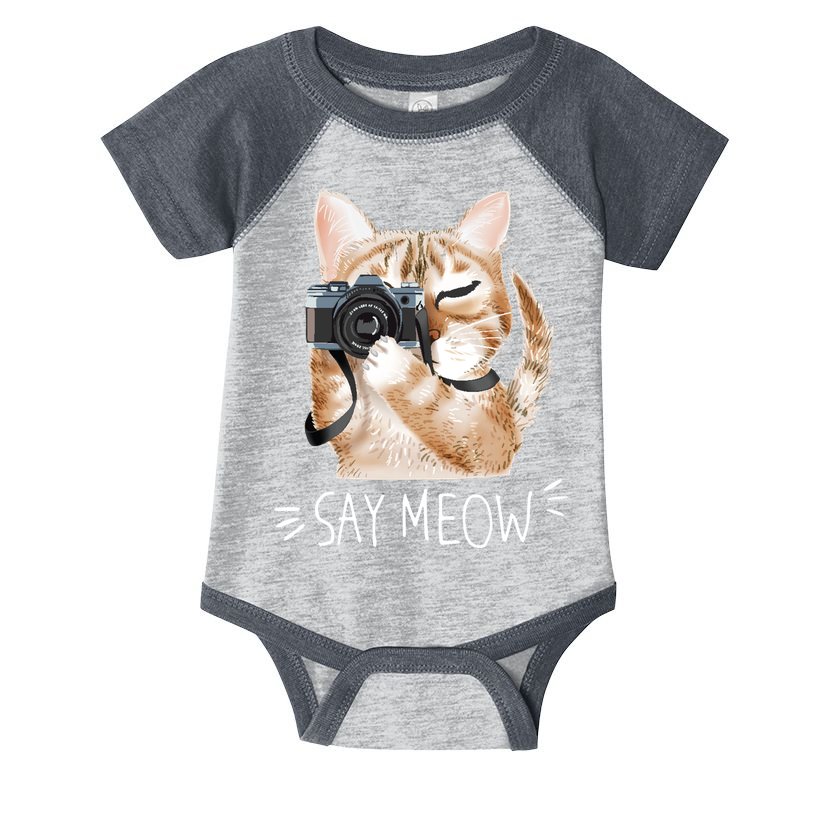 Say Meow Cute Cat Picture Infant Baby Jersey Bodysuit