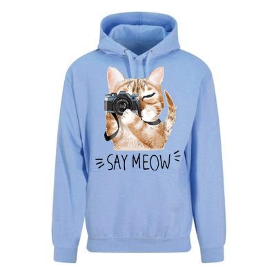 Say Meow Cute Cat Picture Unisex Surf Hoodie