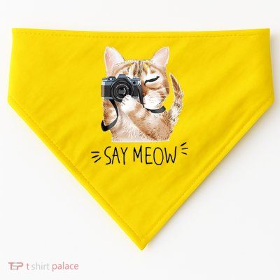 Say Meow Cute Cat Picture USA-Made Doggie Bandana